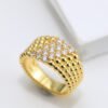 18K Perl¨¦e Diamonds Five Rows Ring