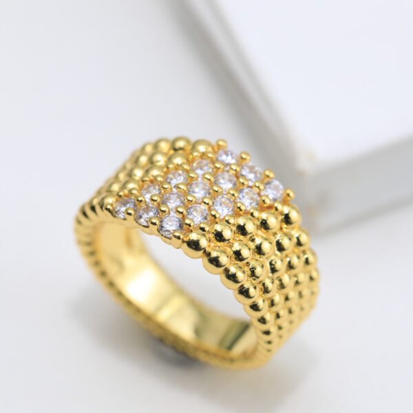 18K Perl¨¦e Diamonds Five Rows Ring