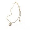 18K CC Heart Pendant Chain Necklace
