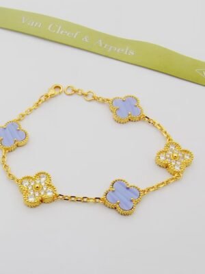18K Vintage Alhambra Purple Diamonds Bracelet