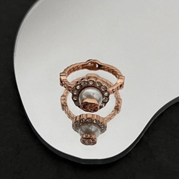 18K Double G Pearl Ring