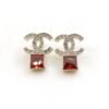 18K CC Red Crystal Earrings