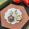 18K Double G Color Crystals Flower Earrings