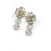 18K CC Crystal Flower Earrings