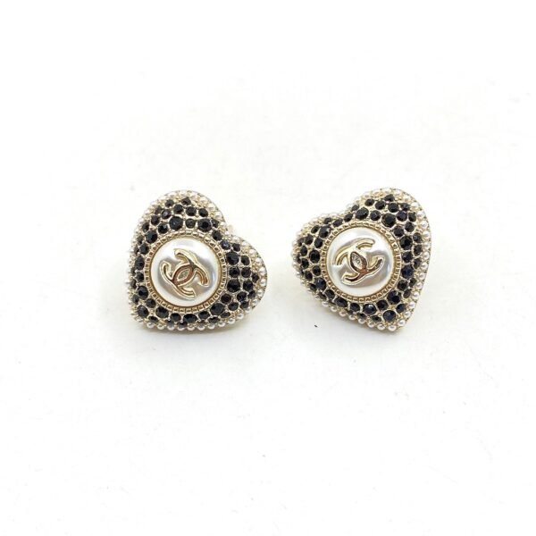 18K CC Heart Crystals Earrings