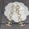 18K CC Pearl Pendant Earrings