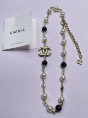 18K CC Black & White Pearls Necklace