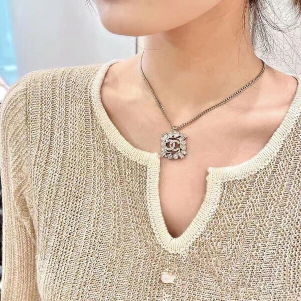 18K CC Diamonds Pendant Necklace