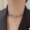 18K CC Strass Chain Choker Necklace