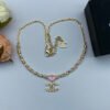 18K CC Pink Crystal Necklace