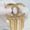 18K CC Pearl Tassel Brooch