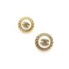 18K CC White Pearl Earrings
