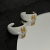 18K CC White Resin Earrings
