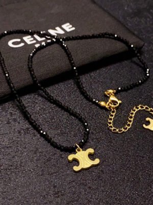 18K Coeur Black Crystals Necklace