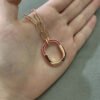 18K T Lock Pink Pav¨¦ Diamonds Necklace