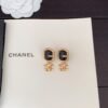 18K CC Pendant Leather Earrings