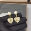18K Triomphe Diamond Heart Earrings