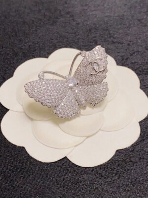 18K CC Full Diamond Butterfly Brooch