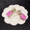 18K CC Pink Crystal Earrings