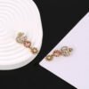 18K Double G Flower Crystal Earrings