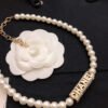 18K CC Scripe Pearls Chain Necklace