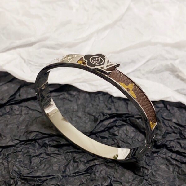 18K Louis Leather Lock Bracelet