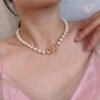 18K VLogo Pearls Choker Necklace