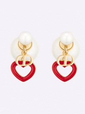 18K CD Heart Valentine Earrings