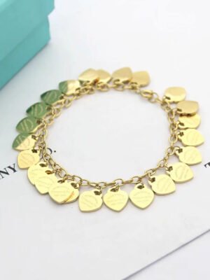 18K T Heart Tag Bracelet