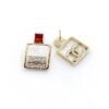 18K CC Red Bottle Pendant Earrings