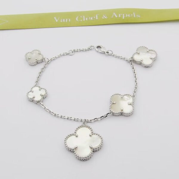 18K Magic Alhambra Five Pearls Motifs Clover Bracelet
