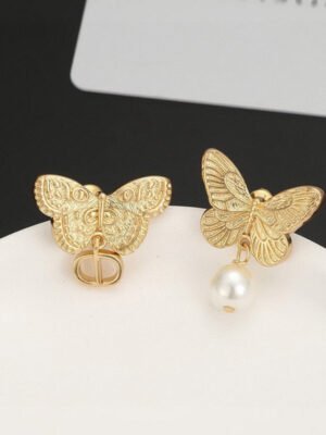 18K CD Butterfly Earrings
