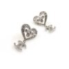 18K CC Heart Diamond Earrings