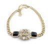 18K CC Black Crystals Chain Necklace