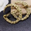18K Double G Color Crystal Brooch