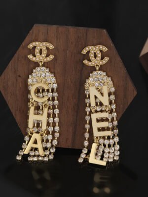 18K CC Letter Earrings