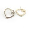 18K CC Diamond Heart Earrings
