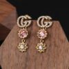 18K Double G Flower Crystal Earrings