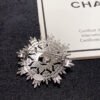 18K CC Flower Crystal Brooch