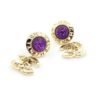 18K CC Purple Crystals Earrings