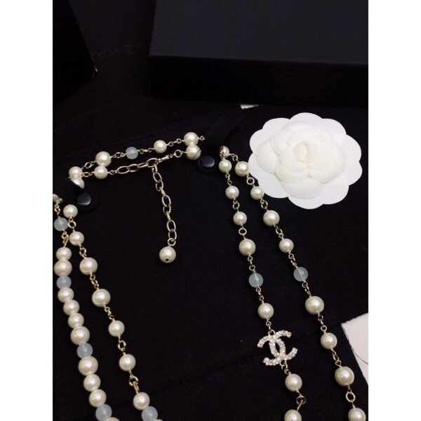 18K CC Long Pearl Necklace