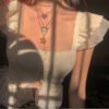 18K Triomphe Pink Heart Crystal Necklace