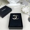 18K CC Black & White Crystals Brooch