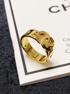 18K CC Yellow Gold Ring