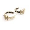 18K CC Black Open Earrings