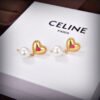 18K Triomphe Heart Pearls Earrings