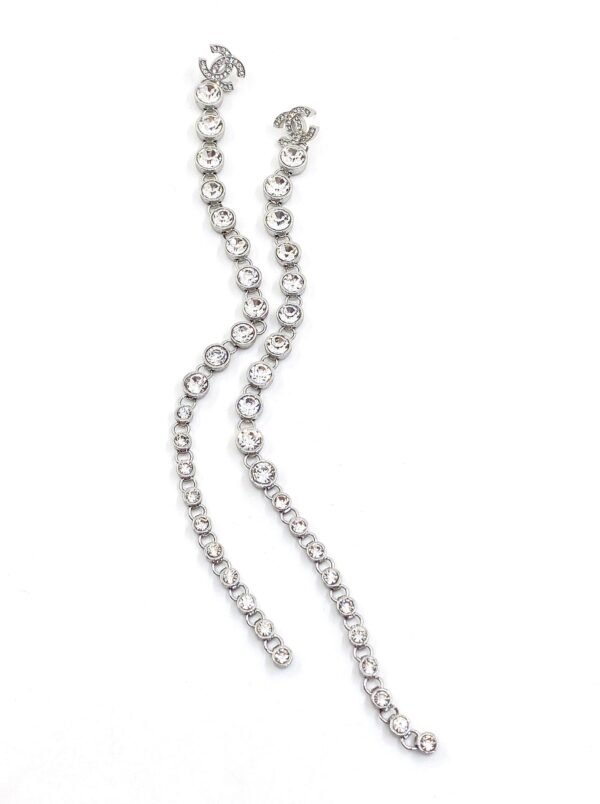 18K CC Long Crystals Earrings