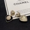 18K CC Black Heart Earrings