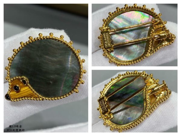 18K Lucky Animals Hedgehog Clip Brooch