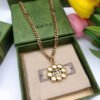18K Double G Flower Crystals Necklace